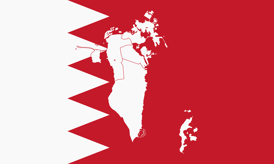 Kingdom of Bahrain map regions. Vector illustration. World map